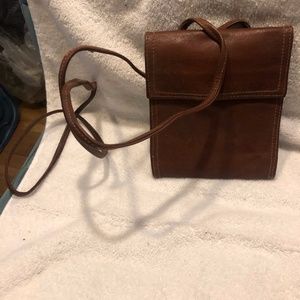 Small brown leather crossbody